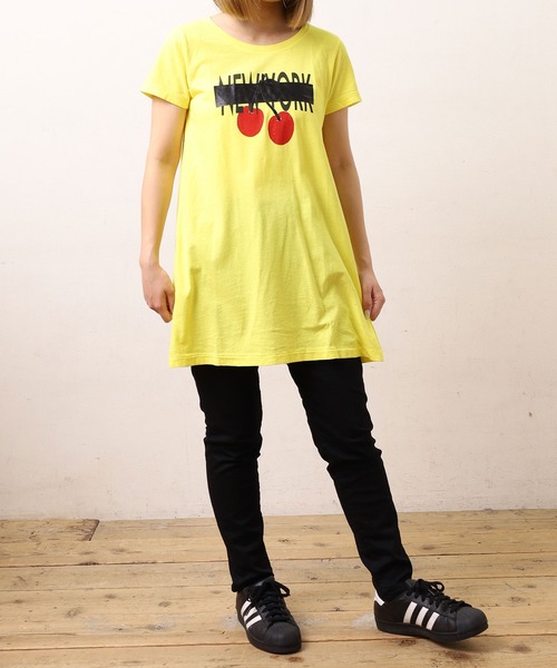 RNA(アールエヌエー)の「M0515 NYチェリーフレアTシャツワンピース(Tシャツ/カットソー・レディース・ブラック/レモンイエロー/ホワイト・MEDIUM)」の21枚目の写真