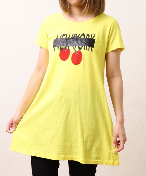 RNA(アールエヌエー)の「M0515 NYチェリーフレアTシャツワンピース(Tシャツ/カットソー・レディース・ブラック/レモンイエロー/ホワイト・MEDIUM)」の11枚目の写真