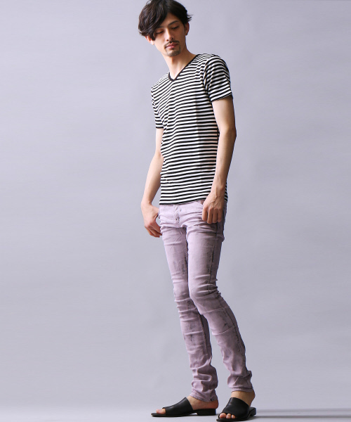 5351 POUR LES HOMMES（ゴーサンゴーイチプールオム）の「ベアワッフルVネックカットソー（Tシャツ/カットソー・メンズ・ブラック/その他16/ホワイト・48/44/46）」の10枚目の写真