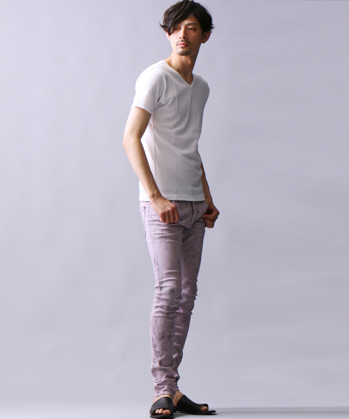 5351 POUR LES HOMMES（ゴーサンゴーイチプールオム）の「ベアワッフルVネックカットソー（Tシャツ/カットソー・メンズ・ブラック/その他16/ホワイト・48/44/46）」の11枚目の写真