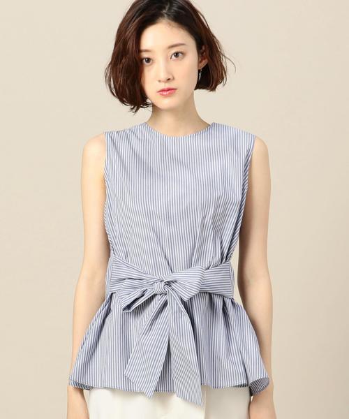 UNITED ARROWS リボンモチーフ ノースリーブ レース＆リボンノースリーブトップス