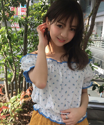 dazzlin | Ｗガーゼ小花柄オフショルブラウス(シャツ/ブラウス)