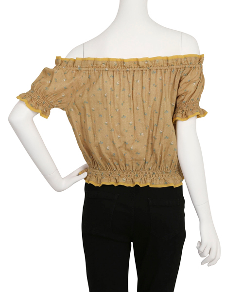 dazzlin（ダズリン）の「Ｗガーゼ小花柄オフショルブラウス（シャツ/ブラウス・レディース・オフホワイト/イエロー/ネイビー・FREE）」の4枚目の写真