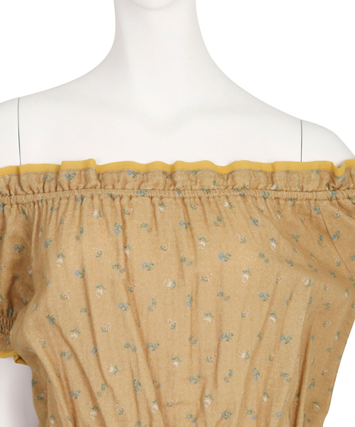 dazzlin（ダズリン）の「Ｗガーゼ小花柄オフショルブラウス（シャツ/ブラウス・レディース・オフホワイト/イエロー/ネイビー・FREE）」の5枚目の写真