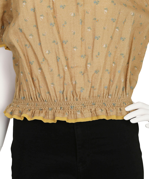 dazzlin（ダズリン）の「Ｗガーゼ小花柄オフショルブラウス（シャツ/ブラウス・レディース・オフホワイト/イエロー/ネイビー・FREE）」の6枚目の写真