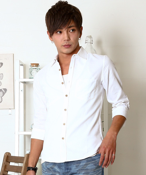 improves（インプローブス）の「パナマ織り七分袖コットンシャツ（シャツ/ブラウス・メンズ・ブルー/ナチュラル/ホワイト/ブラック・SMALL/MEDIUM）」の2枚目の写真