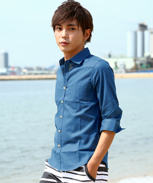 improves（インプローブス）の「パナマ織り七分袖コットンシャツ（シャツ/ブラウス・メンズ・ブルー/ナチュラル/ホワイト/ブラック・SMALL/MEDIUM）」の4枚目の写真