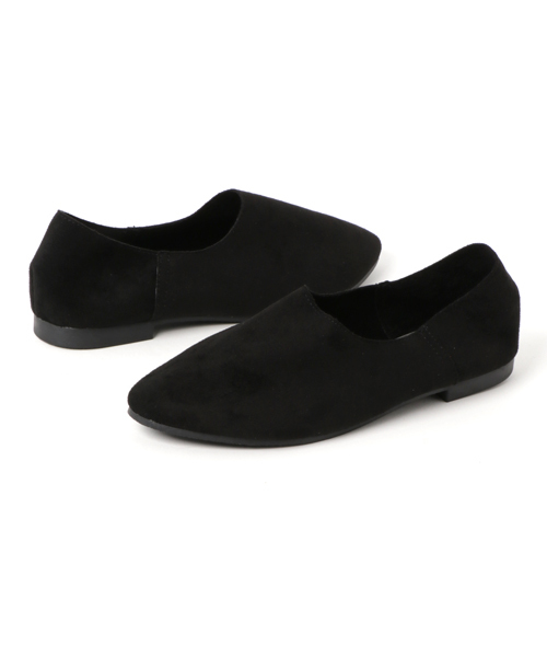 MERLOT（メルロー）の「フェイクスエードバブーシュ007-1437S（スリッポン・レディース・キャメル/レッド/ブラック/ライトベージュ・L/M）」の2枚目の写真