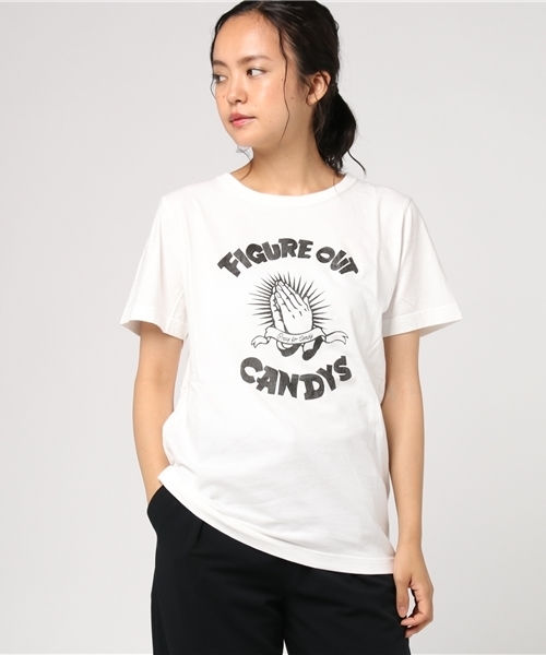 Candy Stripper（キャンディストリッパー）の「FIGURE OUT CANDYS TEE（Tシャツ/カットソー・レディース・オフホワイト/チャコールグレー/カーキ/バイオレット・2/3）」の14枚目の写真
