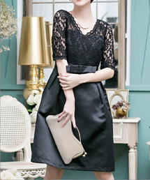 STYLEBLOCK | レース切り替えワンピースパーティードレス(ドレス)