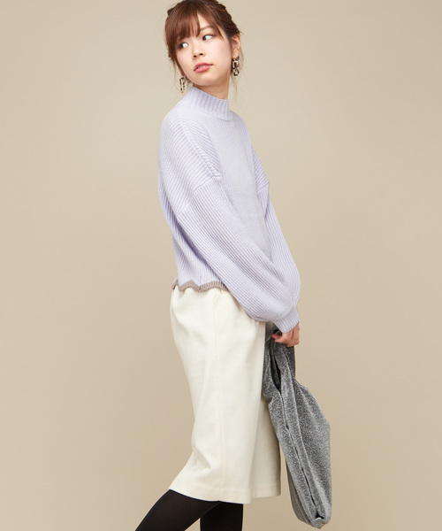 natural couture（ナチュラルクチュール）の「配色スカラップヘムニット（ニット/セーター・レディース・ブラック/オフホワイト/サックスブルー/ピンク・FREE）」の21枚目の写真