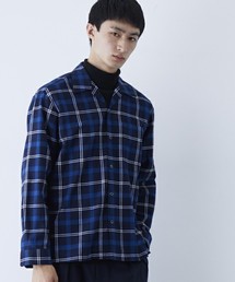 【STUDIOUS】ネルチェックオープンカラーシャツ