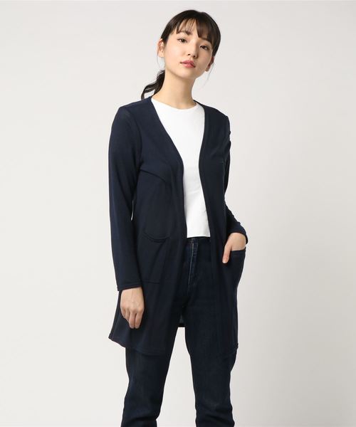 SY3（エスワイスリー）の「＜2018年春夏新作＞【コットン素材で着心地抜群】ソフトタッチニュートラルカラーロングカーディガン（カーディガン/ボレロ・レディース・チャコールグレー/ライトグレー/ブラック/ネイビー・FREE）」の9枚目の写真