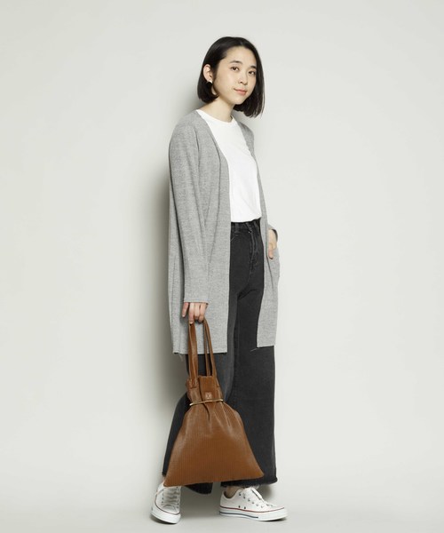 SY3（エスワイスリー）の「＜2018年春夏新作＞【コットン素材で着心地抜群】ソフトタッチニュートラルカラーロングカーディガン（カーディガン/ボレロ・レディース・チャコールグレー/ライトグレー/ブラック/ネイビー・FREE）」の20枚目の写真
