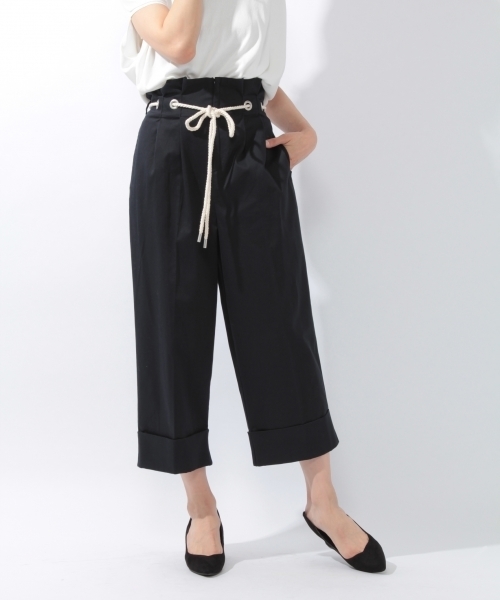 laboratory work（ラボラトリーワーク）の「ロープベルトセミワイドパンツ（その他パンツ・レディース・ネイビー/モカ/キャメル・MEDIUM）」の2枚目の写真