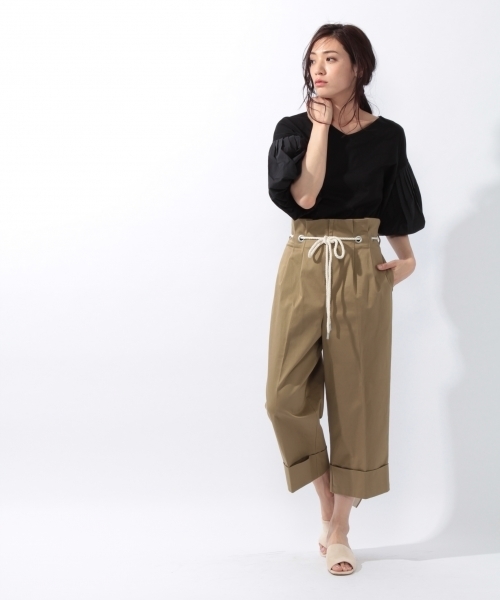 laboratory work（ラボラトリーワーク）の「ロープベルトセミワイドパンツ（その他パンツ・レディース・ネイビー/モカ/キャメル・MEDIUM）」の7枚目の写真