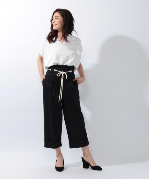 laboratory work（ラボラトリーワーク）の「ロープベルトセミワイドパンツ（その他パンツ・レディース・ネイビー/モカ/キャメル・MEDIUM）」の9枚目の写真