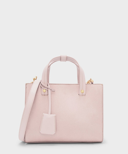 CHARLES & KEITH(チャールズ & キース)の「ストラクチャートップハンドルバッグ / STRUCTURED TOP HANDLE BAG(トートバッグ・レディース・ブラック/ピンク系その他・M)」の1枚目の写真