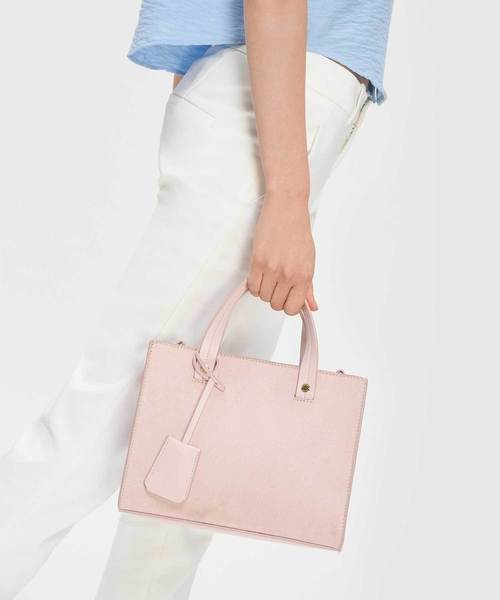 CHARLES & KEITH(チャールズ & キース)の「ストラクチャートップハンドルバッグ / STRUCTURED TOP HANDLE BAG(トートバッグ・レディース・ブラック/ピンク系その他・M)」の8枚目の写真