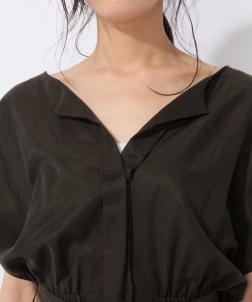 laboratory work(ラボラトリーワーク)の「ベルト付きコンビネゾン(サロペット/オーバーオール・レディース・ブラック/ベージュ・MEDIUM)」の11枚目の写真