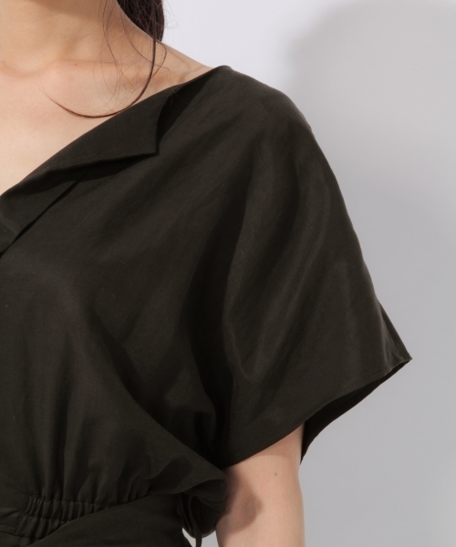 laboratory work(ラボラトリーワーク)の「ベルト付きコンビネゾン(サロペット/オーバーオール・レディース・ブラック/ベージュ・MEDIUM)」の12枚目の写真