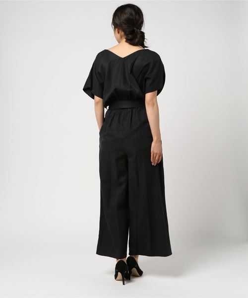 laboratory work(ラボラトリーワーク)の「ベルト付きコンビネゾン(サロペット/オーバーオール・レディース・ブラック/ベージュ・MEDIUM)」の4枚目の写真