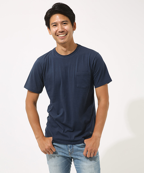 AZUL by moussy（アズールバイマウジー）の「カットオフクルーネック半袖T（Tシャツ/カットソー・メンズ・ホワイト/ブラック/ネイビー/オレンジ・SMALL/MEDIUM/LARGE/X-LARGE/X-SMALL）」の14枚目の写真