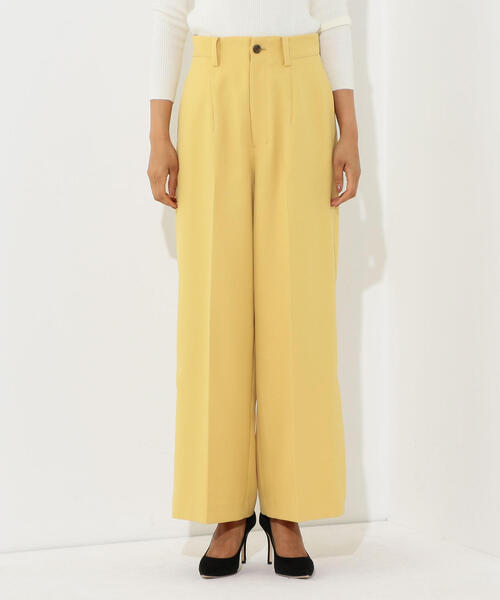 Jewel Changes（ジュエルチェンジズ）の「SMF ポリツイル サイドスリット ワイドパンツ（その他パンツ・レディース・ブラック/イエロー・34/36/38）」の7枚目の写真