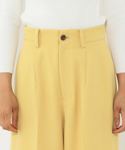 Jewel Changes（ジュエルチェンジズ）の「SMF ポリツイル サイドスリット ワイドパンツ（その他パンツ・レディース・ブラック/イエロー・34/36/38）」の4枚目の写真