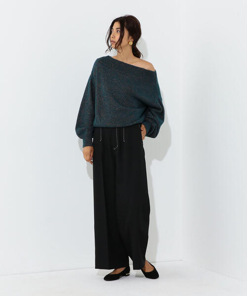 Jewel Changes（ジュエルチェンジズ）の「SMF ポリツイル サイドスリット ワイドパンツ（その他パンツ・レディース・ブラック/イエロー・34/36/38）」の10枚目の写真