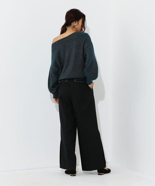 Jewel Changes（ジュエルチェンジズ）の「SMF ポリツイル サイドスリット ワイドパンツ（その他パンツ・レディース・ブラック/イエロー・34/36/38）」の9枚目の写真