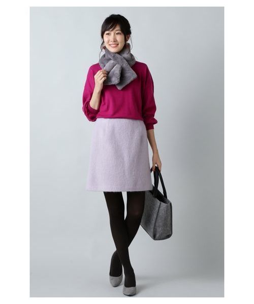 NATURAL BEAUTY BASIC(ナチュラルビューティーベーシック)の「【sweet 12月号掲載】モヘアシャギースカート(スカート・レディース・チャコールグレー/ブルー/ラベンダー・SMALL/MEDIUM/X-SMALL)」の11枚目の写真