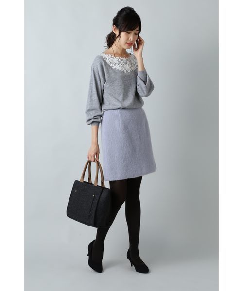 NATURAL BEAUTY BASIC(ナチュラルビューティーベーシック)の「【sweet 12月号掲載】モヘアシャギースカート(スカート・レディース・チャコールグレー/ブルー/ラベンダー・SMALL/MEDIUM/X-SMALL)」の18枚目の写真