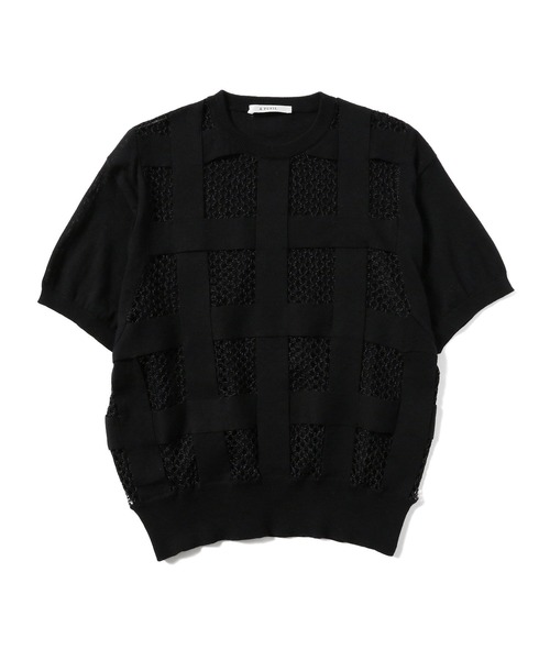 Pupil ニット セーター A トップス パネルテープ ビームス のファッション Pupil Beams デミルクス セール 半袖ニット ニット セーター Demi Luxe