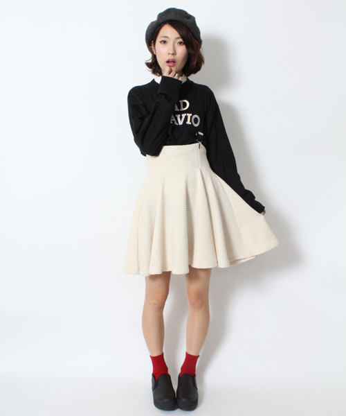 WEGO（ウィゴー）の「WEGO/サスペンダー付ボリュームスカート（スカート・レディース・オフホワイト/ブラック/ブルー系その他/ブラック系その他・FREE）」の21枚目の写真