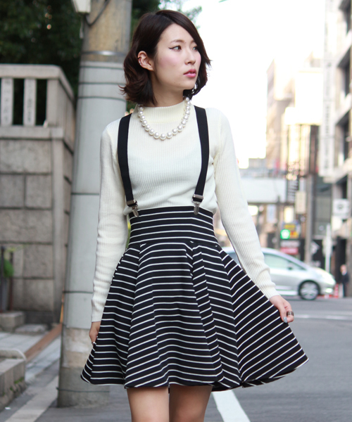 WEGO（ウィゴー）の「WEGO/サスペンダー付ボリュームスカート（スカート・レディース・オフホワイト/ブラック/ブルー系その他/ブラック系その他・FREE）」の15枚目の写真