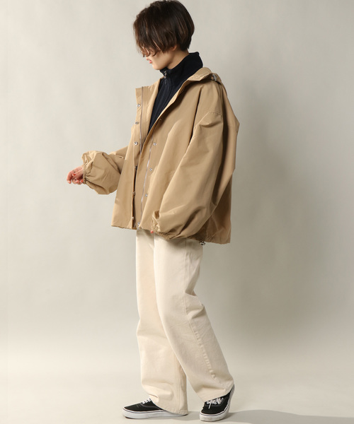 notch.（ノッチ）の「ボリュームソデマウンテンパーカー（マウンテンパーカー・レディース・ブラック/ベージュ/オリーブ/ライトベージュ・M）」の8枚目の写真