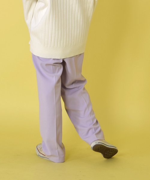 w closet(ダブルクローゼット)の「ポリカルゼカラータックパンツ(その他パンツ・レディース・ラベンダー/カーキ/キナリ・FREE)」の6枚目の写真