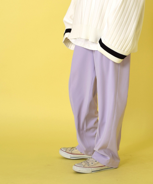 w closet(ダブルクローゼット)の「ポリカルゼカラータックパンツ(その他パンツ・レディース・ラベンダー/カーキ/キナリ・FREE)」の9枚目の写真