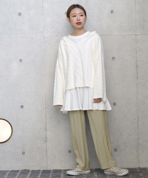 w closet(ダブルクローゼット)の「ポリカルゼカラータックパンツ(その他パンツ・レディース・ラベンダー/カーキ/キナリ・FREE)」の21枚目の写真