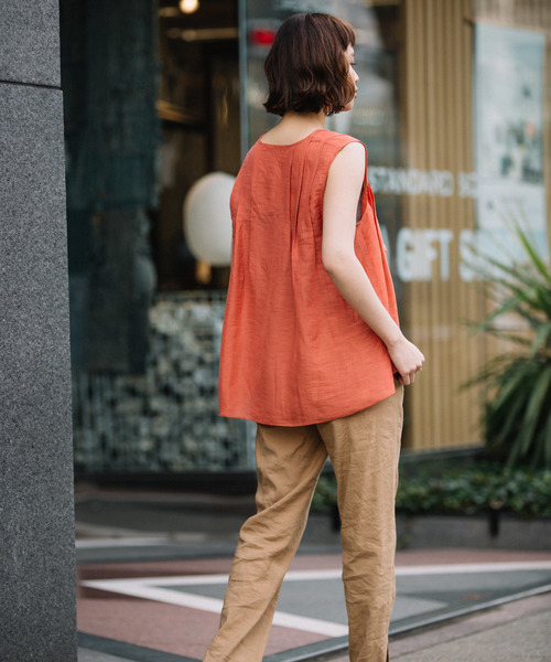 Munich（ミューニック）の「シャンブレーボイルリネンタックブラウス（シャツ/ブラウス・レディース・ホワイト/ライトグレー/ブルー/レッド・FREE）」の14枚目の写真