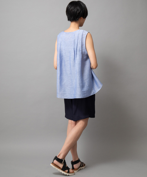 Munich（ミューニック）の「シャンブレーボイルリネンタックブラウス（シャツ/ブラウス・レディース・ホワイト/ライトグレー/ブルー/レッド・FREE）」の20枚目の写真