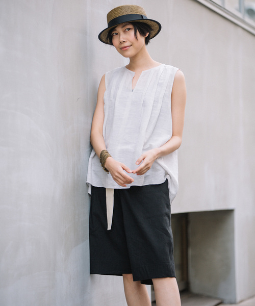 Munich（ミューニック）の「シャンブレーボイルリネンタックブラウス（シャツ/ブラウス・レディース・ホワイト/ライトグレー/ブルー/レッド・FREE）」の7枚目の写真