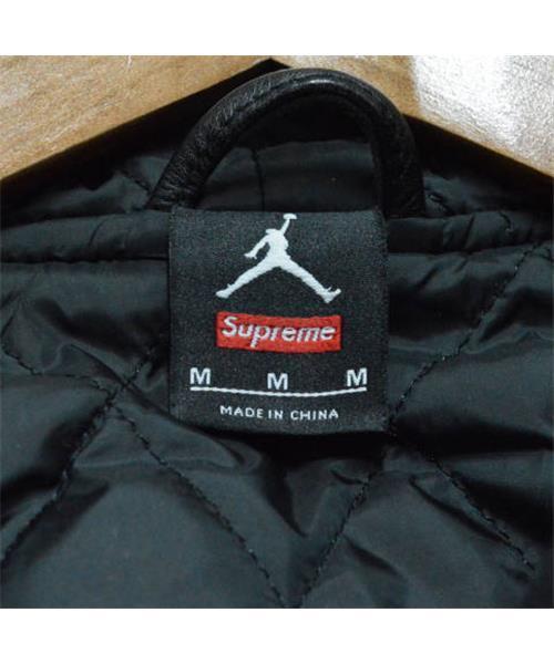 XL Supreme Jordan Varsity Jacket スタジャン Supreme Jordan Varsity Leather Hooded Jacket 799703-010 New