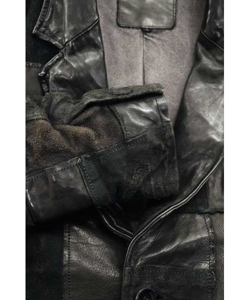 Isamu Katayama Backlash 切替レザーコート ブランド古着】タンニンレザー パッチワーク 製品染め