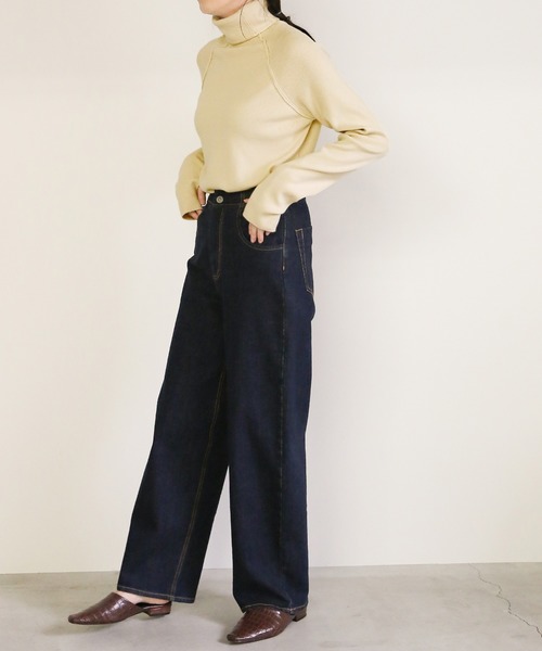 select MOCA（セレクトモカ）の「タートルリンギングデザインニット(ロングスリーブフィンガーホールニット)（ニット/セーター・レディース・ブラック/ベージュ/ブラウン/アイボリー・FREE）」の5枚目の写真