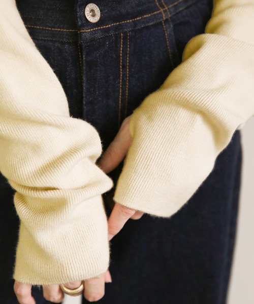 select MOCA（セレクトモカ）の「タートルリンギングデザインニット(ロングスリーブフィンガーホールニット)（ニット/セーター・レディース・ブラック/ベージュ/ブラウン/アイボリー・FREE）」の10枚目の写真