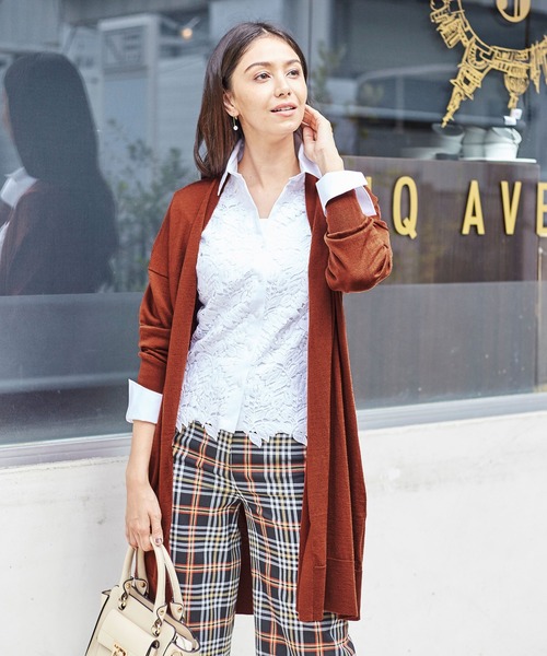 NARACAMICIE（ナラカミーチェ）の「リヨセルウール着流しロングカーディガン（カーディガン/ボレロ・レディース・グレー/ブラック/ブラウン・MEDIUM）」の3枚目の写真