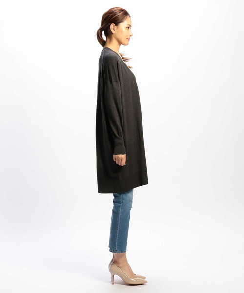 NARACAMICIE（ナラカミーチェ）の「リヨセルウール着流しロングカーディガン（カーディガン/ボレロ・レディース・グレー/ブラック/ブラウン・MEDIUM）」の12枚目の写真