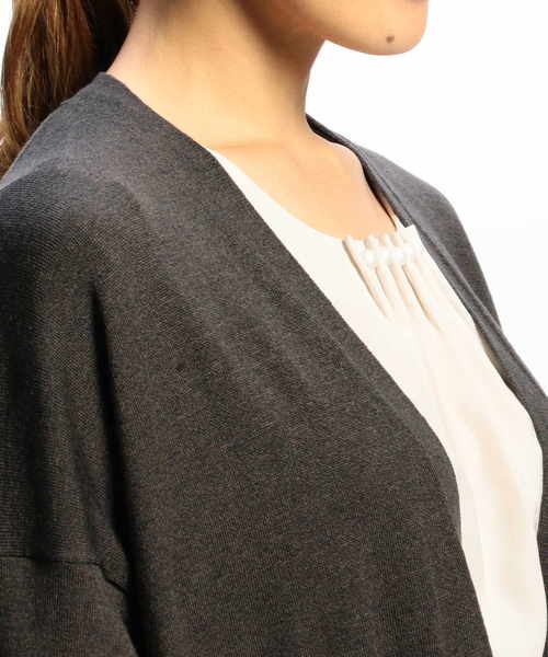 NARACAMICIE（ナラカミーチェ）の「リヨセルウール着流しロングカーディガン（カーディガン/ボレロ・レディース・グレー/ブラック/ブラウン・MEDIUM）」の7枚目の写真